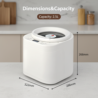CLEESINK Triturador de Residuos Orgánicos Eléctrico de 3L y 500W, Máquina de Compostaje Silenciosa de 37dB, Acero Inoxidable, Uso Doméstico