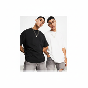 T-shirt surdimensionné en 100% coton pour homme, imprimé Logo personnalisé, ample, uni, haute qualité, vente en gros - Product Image 1