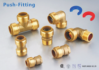 Raccord en T à connexion rapide KLOE 3/8" 1/2" 3/4" 1" en laiton, raccord de plomberie à emboîtement rapide, CUPC NSF, sans plomb, pour alimentation en eau