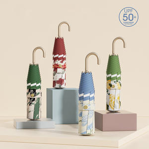 Damen-Sonnenschirm mit Goldhaken, Cartoon-Design, 8K-Aluminiumlegierung-Griff, faltbar, 100 cm Öffnungsdurchmesser, tragbar, UV-Schutz für Reisen - Product Image 2