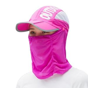 カスタムロゴ折りたたみ式女性フェイスネックカバーサンバイザーUVクイックドライフィッシングキャップ - Product Image 1