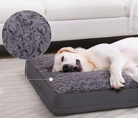 Soldes Exceptionnelles : Lit pour Chien en Peluche le Plus Vendu, Matelas Amovible et Lavable 4 Saisons avec Base Antidérapante et Design en Velours Rose