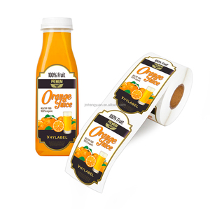 ملصق شعار لزجاجة العصير، ملصق مقاوم للماء، ورق لاصق، طباعة ملصقات للزجاجات، ملصق تغليف لزجاجات الطعام - Product Image 1
