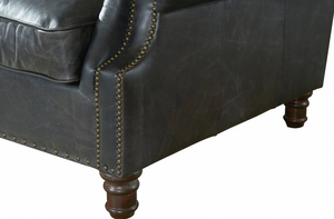 Sofá Chesterfield clásico de 2 plazas hecho con cuero premium para un confort absoluto, elegante asiento para sala de estar y duradero. - Product Image 4