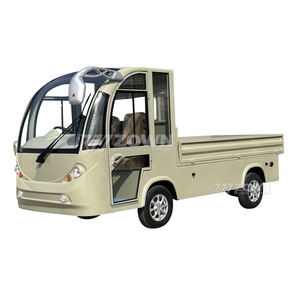 ZOWN Single Row Closed Cab Electric <b>Flatbed</b> Vehicle Amusement Park Goods Delivery <b>Truck</b> - Product Image 1