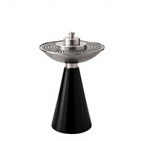 Mabkhara moderne noire, brûleur d'encens indien en métal argenté et résine, bois de santal, fait main, anti-odeur, décoration de luxe pour la maison, Ramadan