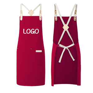 Grembiule pubblicitario stampa Logo personalizzato promozione grembiule da lavoro evento di apertura in tinta unita ristorante Barista grembiule vita - Product Image 3