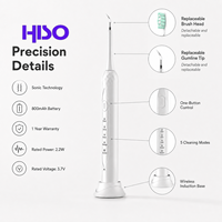 OEM ODM Brosse à dents électrique sonique pour adultes, 3,7 V, étanche IPX7, 5 vitesses, charge sans fil, hygiène buccale