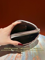 Kleine Kosmetiktasche Tragbare Kosmetiktaschen Damen PU-Leder Lippenstift Kosmetikzubehör Organizer-Tasche Reise-Reißverschlusstasche für Frauen