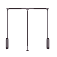 HNOSS Barre de suspension relevable à double amortissement et fermeture douce pour armoire