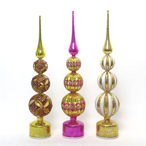 Giáng sinh cây thủy tinh với đèn LED bán buôn Vàng thủy ngân Kính lễ hội thắp sáng cây Thủy Tinh bức tượng trang trí tùy chỉnh - Product Image 5