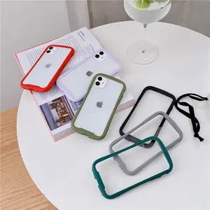 Hot Sale Simple Skin Feeling Small Waist Phone Case for iPhone 14 Cute Candy Colors Clear Cover for iPhone 13 12 11 X XR XS MAX