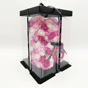 Orsacchiotto di <span class=keywords><strong>Rose</strong></span> in Schiuma da 25cm in Colori Misti con Confezione Regalo per San Valentino - Product Image 2