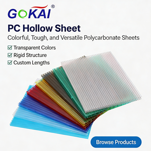 Plaque de <span class=keywords><strong>polycarbonate</strong></span> <span class=keywords><strong>alvéolaire</strong></span> double paroi transparente noire, plaque solaire PC creuse anti-UV pour serre - Product Image 1