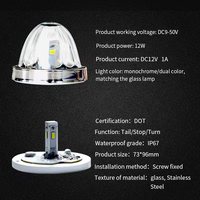 Feu décoratif de camion, étanche IP65, universel, LED rotatif, en verre, type pastèque, marqueur lumineux, lampe de signalisation pour camion et remorque