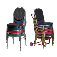 Chaises de mariage et d'événements en gros, sièges de banquet, chaises empilables en tissu rouge pour hôtels, chaises d'invités de restaurant pour table de banquet