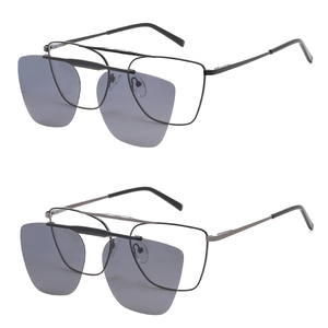 9906 2 en 1 nuevo estilo imán Clip en gafas marco tendencia gafas de sol polarizadas para hombres 2024 gafas ópticas de ordenador UV400 - Product Image 1