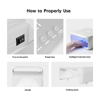 Lampe à ongles UV LED automatique rechargeable avec logo personnalisable, lampe à séchage rapide pour vernis gel
