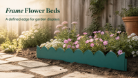 Panneau de clôture de jardin en plastique PP ondulé, durable, anti-UV, imperméable, à bords festonnés, avec piquets de fixation au sol, pour aménagement paysager modulaire