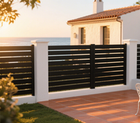 Panneaux de clôture de jardin personnalisés en alliage d'aluminium, revêtement noir en poudre, écologiques, imperméables, garde-corps de sécurité moderne, clôture d'intimité