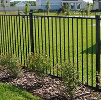 Valla Residencial de Acero para Jardín de 4 pies x 8 pies, con Recubrimiento de Polvo Negro, Anti-UV, Ecológica, Resistente a Roedores y a la Putrefacción