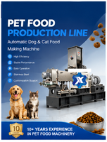 Machine extrudeuse automatique de nourriture pour chiens avec moteur, haute capacité, en acier inoxydable 304, ligne de production d'aliments pour animaux de compagnie, marque XILANG