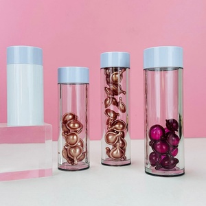 High Quality Transparent <b>Empty</b> 50Ml 80Ml 100Ml Thick Wall <b>Plastic</b> Pink Eyelash Pill Shaped <b>Bottles</b> - Product Image 1