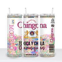 Le plus récent logo d'impression personnalisé mexicain Chingona Toxica 20oz gobelet en acier inoxydable tasse avec paille double paroi voyage gobelet tasse