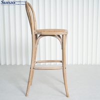 Tabouret de comptoir vintage en bois massif, style campagne française, finition patinée, durable, pour extérieur, ferme, café et bistrot (vente en gros)