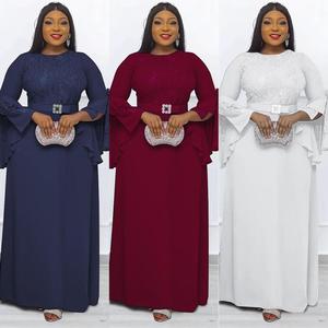 Nuovo Stile e Moda: <span class=keywords><strong>Abito</strong></span> in <span class=keywords><strong>Chiffon</strong></span> a <span class=keywords><strong>Maniche</strong></span> <span class=keywords><strong>Lunghe</strong></span> Casual per Donne Taglie Forti - Product Image 2