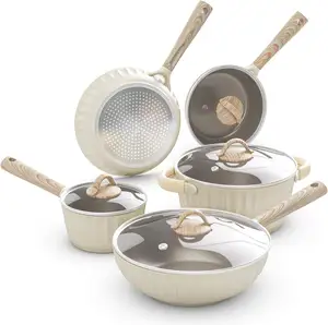 9 Pcs Aluminum Non Stick Cookware Sets Cooking Pot Set Non-Stick Cookware Pots And Pans Non-Stick Cookware Set