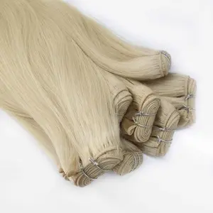 Pabrik grosir kualitas tinggi kutikula ditarik ganda ekstensi rambut manusia Rusia Remy