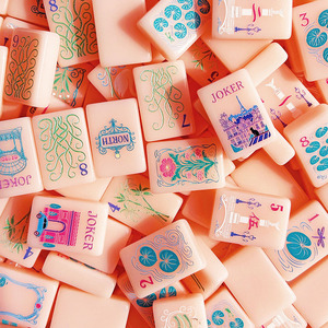Jeu de Mahjong américain personnalisé, 166 tuiles en mélamine, face des tuiles entièrement colorée, design personnalisé, jeu à marque privée - Product Image 2