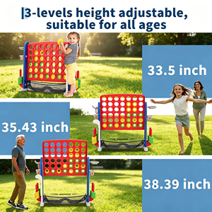 Jeu géant 4-en-1 pour enfants et adultes - Jeu familial d'extérieur pour la cour, hauteur réglable, lancer de cerceaux <span class=keywords><strong>Golf</strong></span>/Basketball - Product Image 4