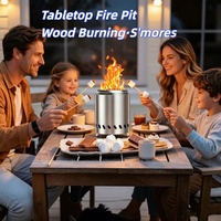 Barbecue de table compact et portable sans fumée, mini foyer extérieur à bois avec sac de transport pour le camping, le jardin et la cour.