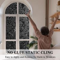Film de fenêtre en PVC statique foncé, autocollant décoratif opaque sans colle pour vitres intérieures