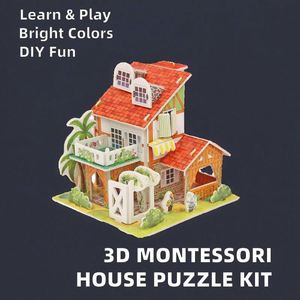Jeux de société de puzzle 4 en 1 personnalisés, dinosaures, animaux, puzzles 3D, blocs de construction DIY, jouets éducatifs pour enfants, garçons et filles - Product Image 2