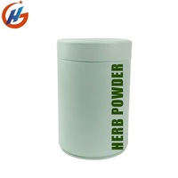 Boîte cylindrique en étain pour poudre d'herbes de qualité alimentaire personnalisée, boîte à thé en métal ronde, emballage hermétique, boîte à thé en métal