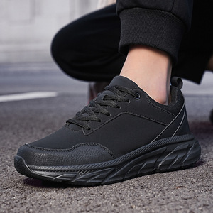 Zapatillas de deporte de cuero de talla grande 48, zapatos informales para hombre, zapatos de viaje al aire libre, zapatos para correr con suela suave y ligera, zapatos para hombre - Product Image 4
