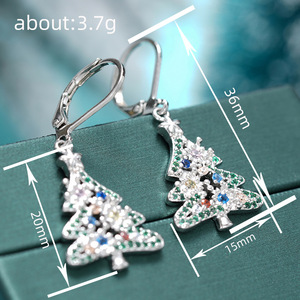 Boucles d'oreilles étoile de Noël colorées pour femmes, bijoux de mode festifs pour les fêtes - Product Image 3