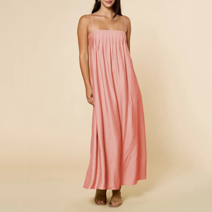 Peach Dress Casual - Sleeveless A-Line Summer Style
