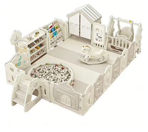 Corralito para Bebés de HDPE, Moderno, Portátil, Plegable, Centro de Actividades Interior y Exterior con Puerta, Seguro para Niños Pequeños - Product Image 4