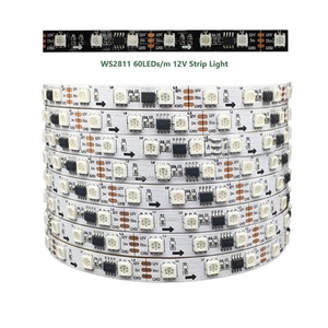 Ws2811 pixels 12V Dải 60LEDs/m <span class=keywords><strong>SPI</strong></span> <span class=keywords><strong>RGB</strong></span> IC đầy đủ màu sắc <span class=keywords><strong>LED</strong></span> 2811 ánh sáng địa chỉ đen PCB linh hoạt kỹ thuật số <span class=keywords><strong>LED</strong></span> <span class=keywords><strong>Pixel</strong></span> Strip - Product Image 1