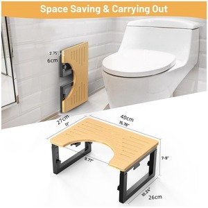 Adjustable Wooden <b>Foot</b> <b>Stool</b> For <b>Toilet</b> Bathroom Solid Wood Natural Color With Height Adjustment Home Use - Product Image 4