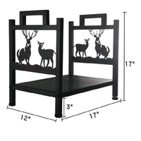 Support de bûches en bois de conception de cerf robuste stockage de bois de chauffage étanche et résistant à la rouille support de jardin en métal robuste