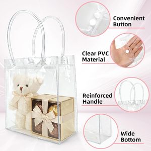 Wholesale Transparent PVC Shopping <b>Tote</b> Bags Packaging - Waterproof <b>Plastic</b> Gift Bags for Food with Custom Logo Print - Product Image 3