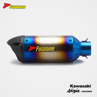 Système d'échappement pour moto Kawasaki Ninja 400 Z400, prix de gros Forsound Factory, silencieux rectangulaire à double sortie bleu brûlé