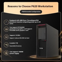 Le-novo thinkstapiton P620 AMD 5945WX CPU 16G ECC 1TB 1000W mendukung A60 Workstation komputer Desktop Lenovo Thinkstation P620