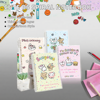 Cuaderno de Papel con Espiral para Escritura en Inglés B5 con Dibujos Animados, 60 Hojas, Cuaderno de Vocabulario de Cuatro Líneas Engrosado para Estudiantes