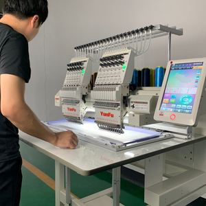 YunFu Two Head <strong>Janome</strong> Embroidery <strong>Sewing</strong> <strong>Machine</strong> 12 15 Needles Automatic HSW t Shirt Embroidery Custom Worktable A15 Tajima